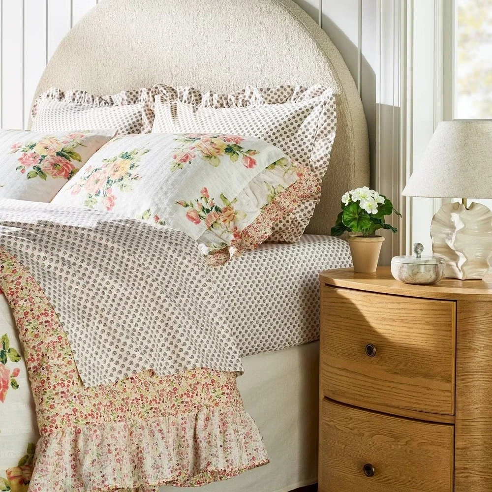 3pc Teen Printed Floral Double Ruffle Comforter Set - Threshold‎ Studio McGee